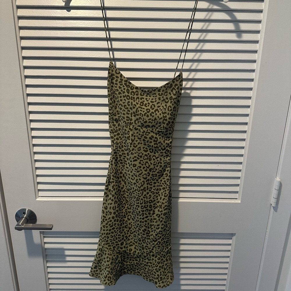 Zara cheetah green dress, so cute on, great condition